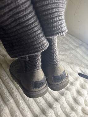 UGG Classic Cardy Grey Knit Boots